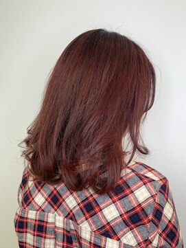 フラット 千葉(Flat.) ミディアムスタイル×チェリーブラウン