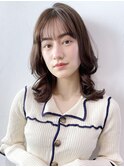 チャイボーグ風ミディアムヘア_Aラインボブかきあげロング_38381