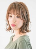 三軒茶屋_レディース_ミディアム_切りっぱなしボブ_外ハネ_小顔