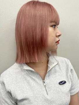 コード 四条河原町駅店(CHORD) 京都　河原町　ペールピンク　ハイトーンカラー　ぱつっとボブ