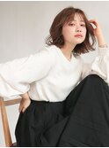 韓国風大人ニュアンスボブ・ミルクティーアッシュ