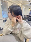色落ちがグレーになるネイビー【@hair_mazda】