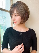 20代30代40代大人かわいい 小顔 前下がりボブ  ひし形シルエット