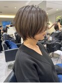 くびれショート/マロンブラウン/大人ショートボブ／山口
