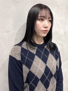 ウクラ バイ レシッド 池袋(uchla by rcid) 顔周りレイヤー姫カットワンカール前髪ダークアッシュグレージュ