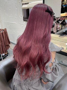 ベレーザ 渋谷(BELEZA) 8041ベビーピンクカシスレッドハイトーンカラー韓国ワンホンヘア