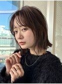 シースルーバング切りっぱなしボブ