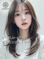 マックスビューティーギンザ(MAXBEAUTY GINZA)　&nbsp;シースルーバングセミロングレイヤー☆銀座/東京駅
