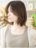 センターパートくせ毛風くびれショートボブA1上尾20代30代40代