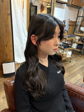 結んでも可愛い韓国顔まわりカット　３０代４０代