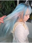 ミルクティーブロンドスモーキーカラーワンホンレイヤーブリーチ