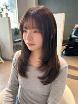 アム(amu)&nbsp;ロングレイヤー/髪質改善酸性ストレート/シースルーバング