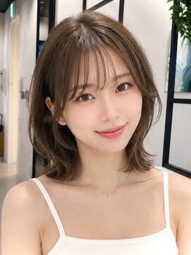 フリック 京都河原町店(FLICK) ★世紀/結べる長さのボブ/ミルクベージュ/シースルーバング/京都