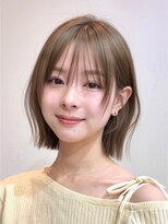 サンド クリア 横浜本店(sand clear) 透明感ベージュ×くびれボブ