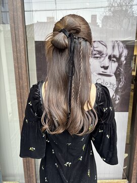 コレット ヘアー 大通(Colette hair) タイトハーフアップ/ヘアセット/ヘアアレンジ/結婚式ヘア