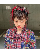 レコ 渋谷(LECO)&nbsp;チェリーブラウン×リボンアレンジ