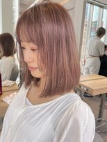 ラル 立川(lar)&nbsp;ピンクベージュ_フェザーバングマッシュショートボブウルフ