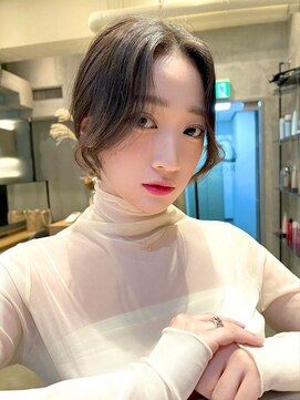 ロンドシェリ 仙台(Lond Cheri) ブリーチなしレイヤーカット 美髪×オリーブベージュ 韓国[仙台]