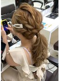 【ヘアセット】ローポニー×編み込み