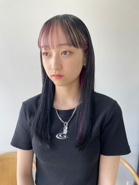 ヘアー アイス 御器所本店(HAIR ICI) 20代30代大人可愛いシールエクステダークブラウン×ピンクカラー