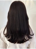 ピンクブラウンピンクヘアー春カラーミディアムレイヤー縮毛矯正