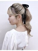 ポニーテール　韓国ヘア　アイドルヘア