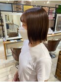 切りっぱなしボブ外ハネボブつやボブ美髪髪質改善カラー日吉