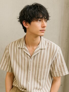 ルシードスタイルサワ(LUCIDO STYLE sawa) スーツ短髪ツーブロック束感モテる黒髪イメチェンパーマ流行