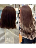 スタイル 横浜(STYLE)&nbsp;エクステ８０本ベージュハイライトグラデーショエクステ/横浜