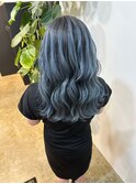 Blue ash balayage