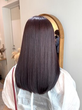 アンド ラ ブランシュ(&.La Blanche) アプリコットオレンジ/くびれヘア/ストレート/縮毛矯正