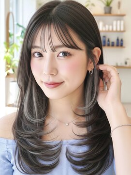 ミーム 原宿 表参道(meme) ”韓国風イヤリングカラー×レイヤーカット