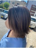 デザインカラー／レイヤーカット/ウエットヘア/オリーブベージュ