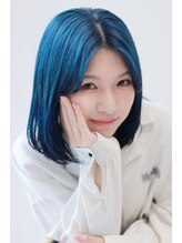 ステラ ヘア デザイン サロン(STELLA hair design salon) レイヤーボブのアクアブルーカラー Y