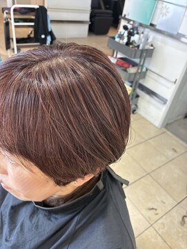 白髪ぼかしピンクベージュ