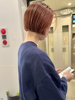 ケンジ 横浜(KENJE) ミニボブ/切りっぱなしボブ/オレンジベージュ/暖色カラー