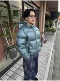 センターパートスパイラル　広島メンズパーマ