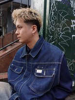 ノラ シブヤ(NORA)&nbsp;テーパーフェードハイトーンスパイキーショート金髪海外風無造作