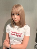 ジェム(GEM)&nbsp;【暖音】ミルクティーベージュで可愛いハイトーンボブ