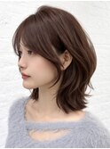 くびれレイヤーカット/ミディアムヘア/シャギー/30代/40代/50代