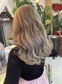 桃の木 ヘアー(桃の木 hair)&nbsp;ブリーチ2回で作るミルクティーベージュです♪