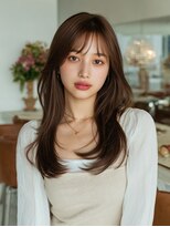 ラファンジュ ヘアー(Rohange hair)&nbsp;ダークアッシュブラウン/韓国巻き/レイヤーカット/くびれヘア