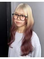 ギミックパシャ(GIMMICK pasha)&nbsp;ベージュブロンドとピンクブラウンのルーツカラー