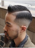 サイドパートスキンフェードカットシェービング吉祥寺理容室