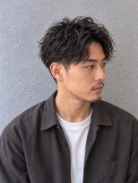 ラベルム バイ エーケー メンズ(La Belleme by AK for Men)&nbsp;黒髪ニュアンスパーマ×長めショート