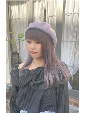 エメ 中崎町(eme) ヌーディワンカールストレートで小顔透明感「パープル」