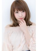 くすみピンク☆オンブレ外ハネ小顔セミディY越谷20代30代40代