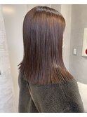 切りっぱなしカット×ブリーチなしアッシュベージュ【髪質改善】
