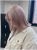 874外国人風カラーフリンジバングミルクティーバニラベージュ