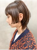 ウルフカット、前髪、前下がりウルフ、モード